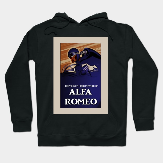 Alfa Romeo Vintage Poster Solid Design Hoodie by fmDisegno